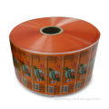 Plastic protective film roll in laminated materials, used for packing foods and snacks